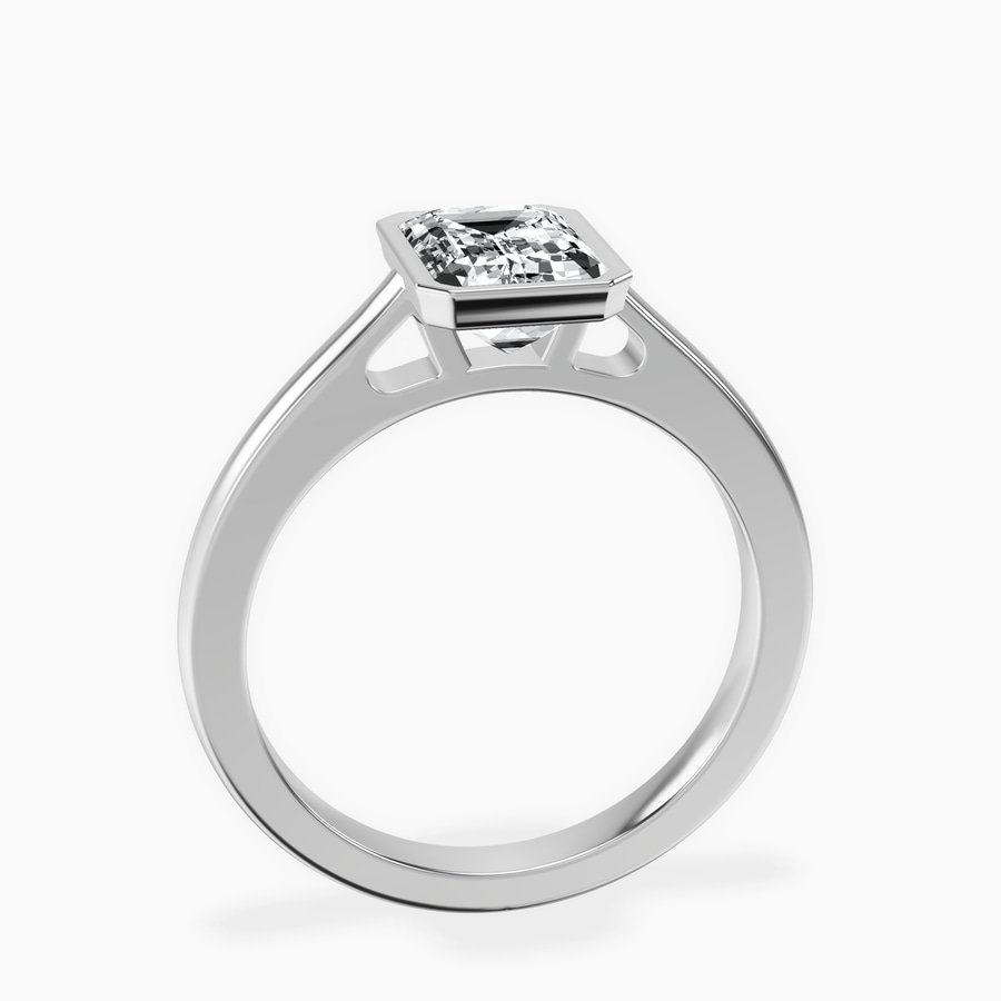 Platinum Bezel Set Solitaire Lab Diamond Ring side right image one