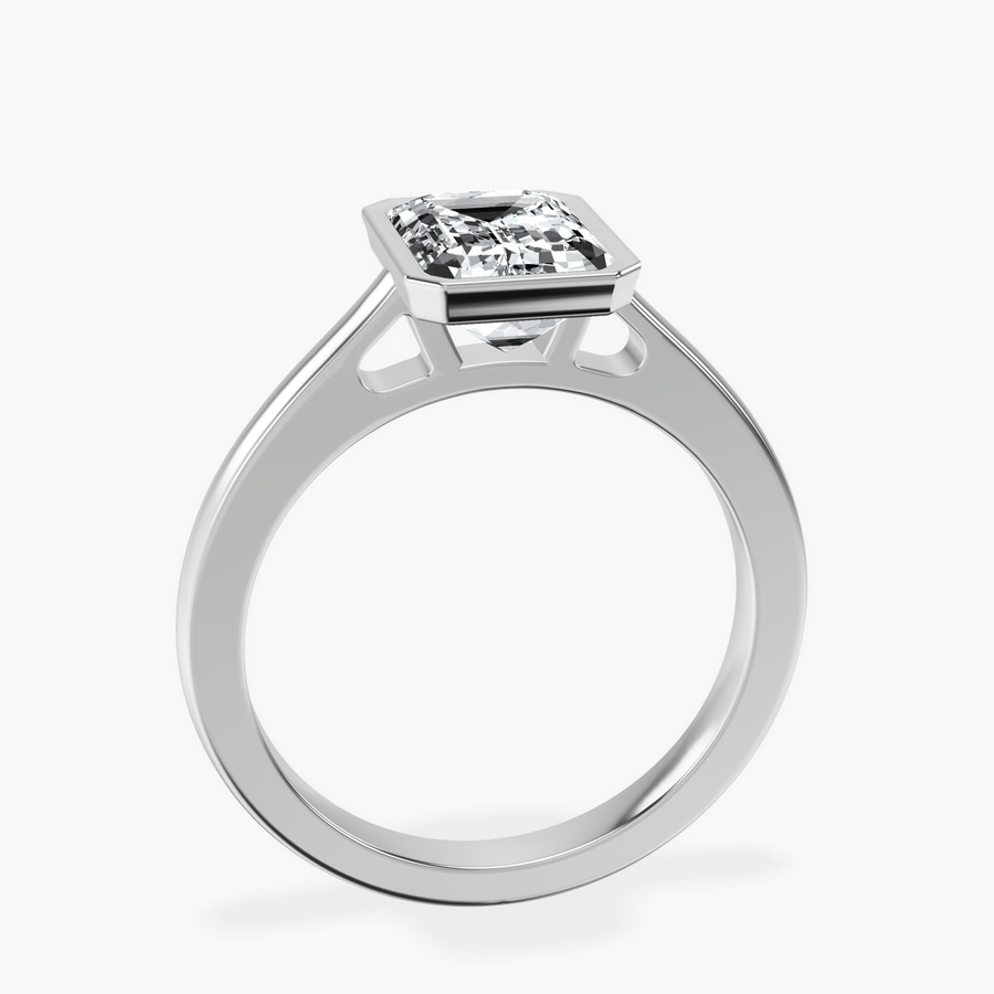 Platinum Bezel Set Solitaire Lab Diamond Ring side right image one