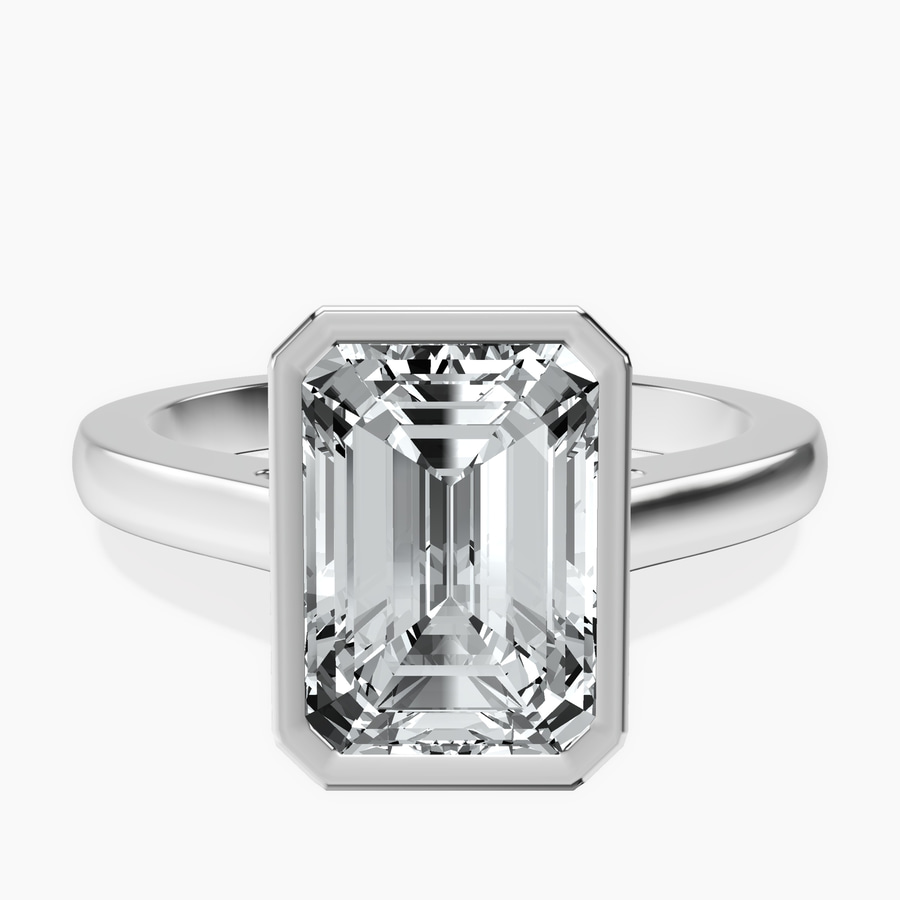 18kt White Gold Bezel Set Solitaire Lab Diamond Ring front image