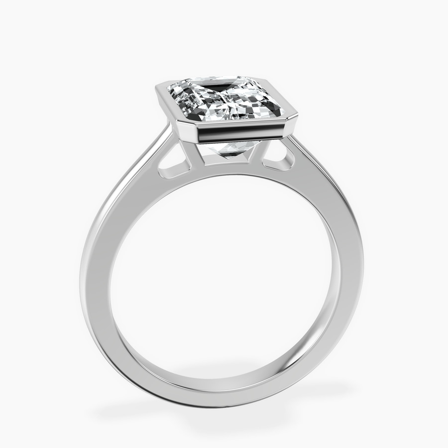 Platinum Bezel Set Solitaire Lab Diamond Ring side right image one