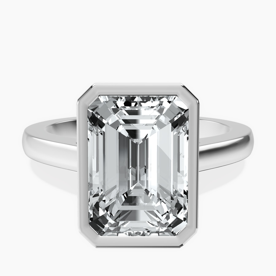 Platinum Bezel Set Solitaire Lab Diamond Ring front image