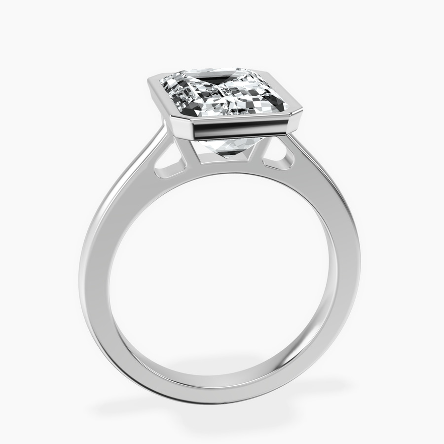 Platinum Bezel Set Solitaire Lab Diamond Ring side right image one