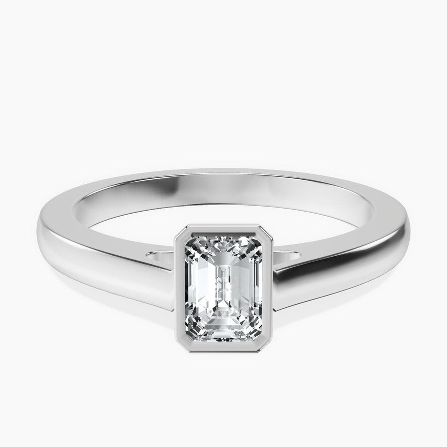 Platinum Bezel Set Solitaire Lab Diamond Ring front image