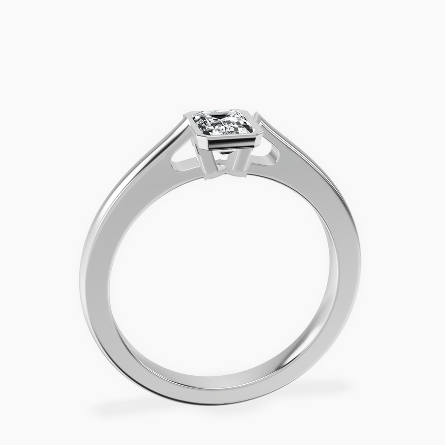 Platinum Bezel Set Solitaire Lab Diamond Ring side right image one