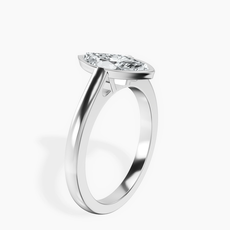 Platinum Bezel Set Solitaire Lab Diamond Ring standing product image one