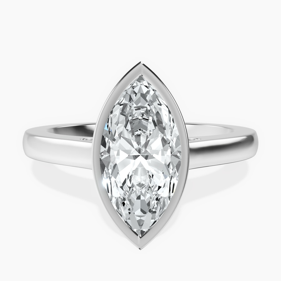 Platinum Bezel Set Solitaire Lab Diamond Ring front image