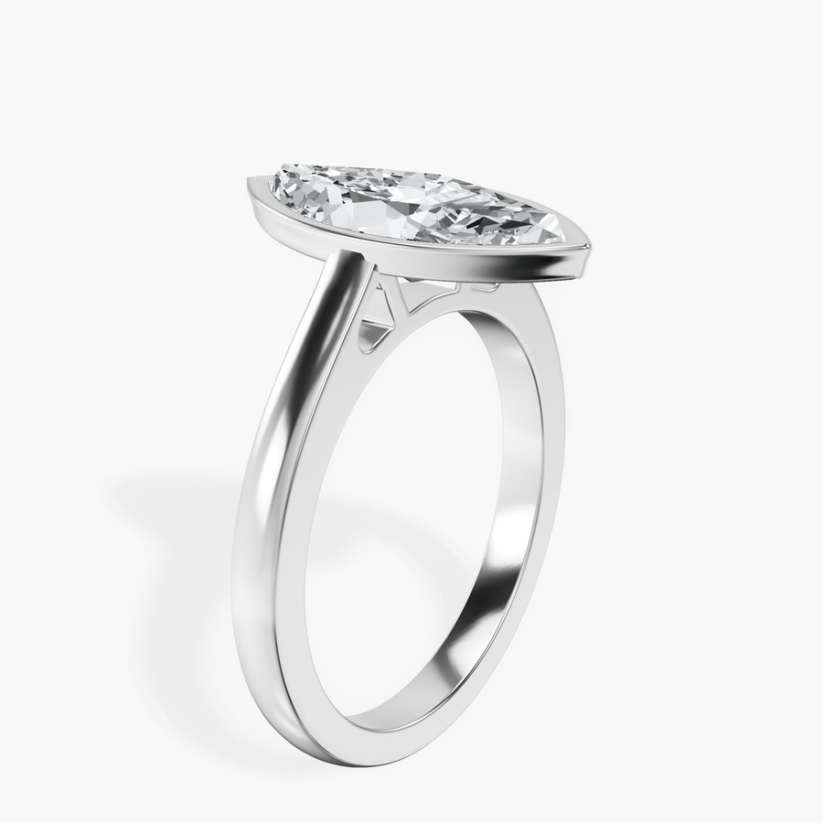Platinum Bezel Set Solitaire Lab Diamond Ring standing product image one