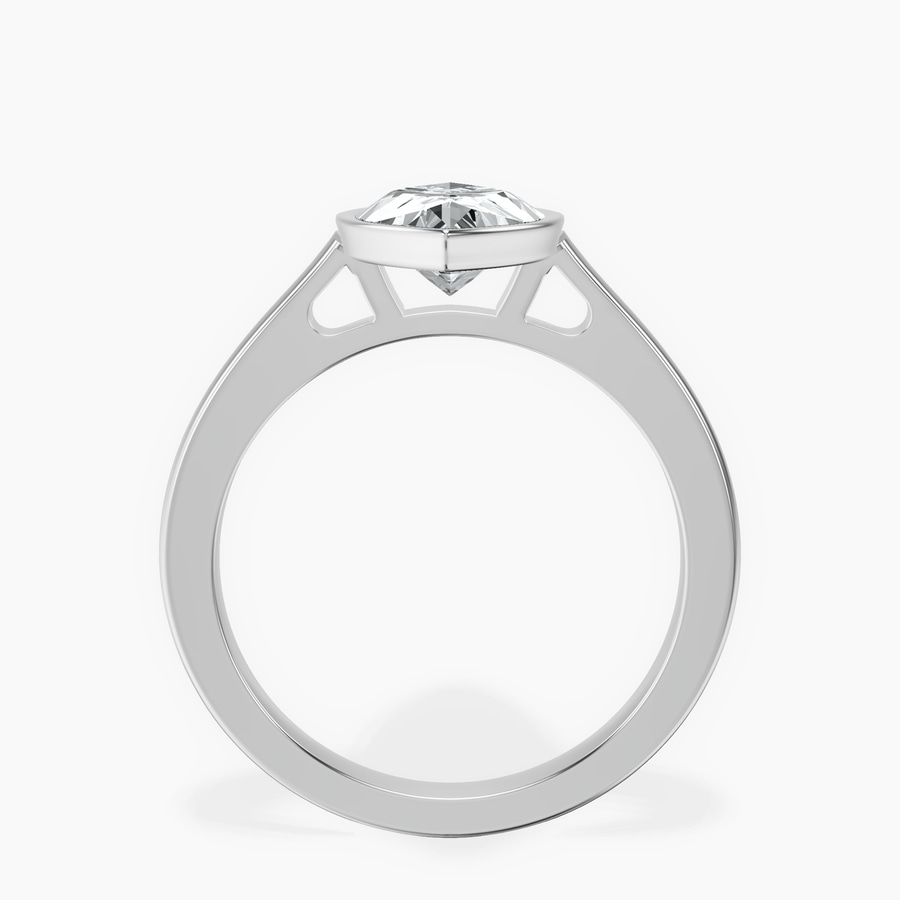Platinum Bezel Set Solitaire Lab Diamond Ring side right image one