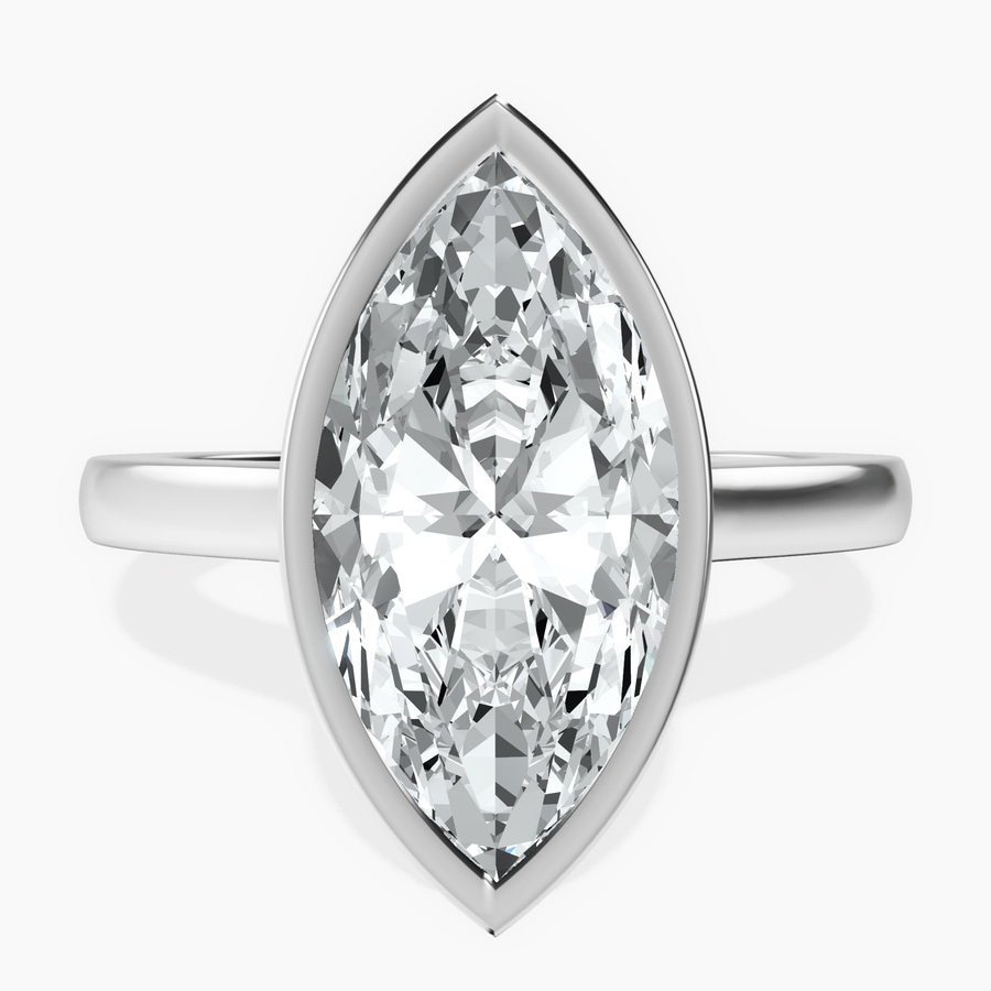 Platinum Bezel Set Solitaire Lab Diamond Ring front image
