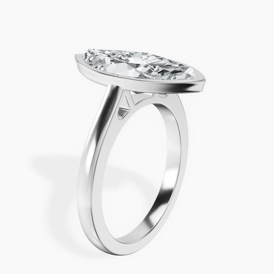 Platinum Bezel Set Solitaire Lab Diamond Ring standing product image one