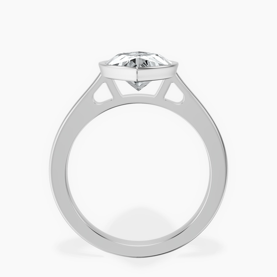 Platinum Bezel Set Solitaire Lab Diamond Ring side right image one