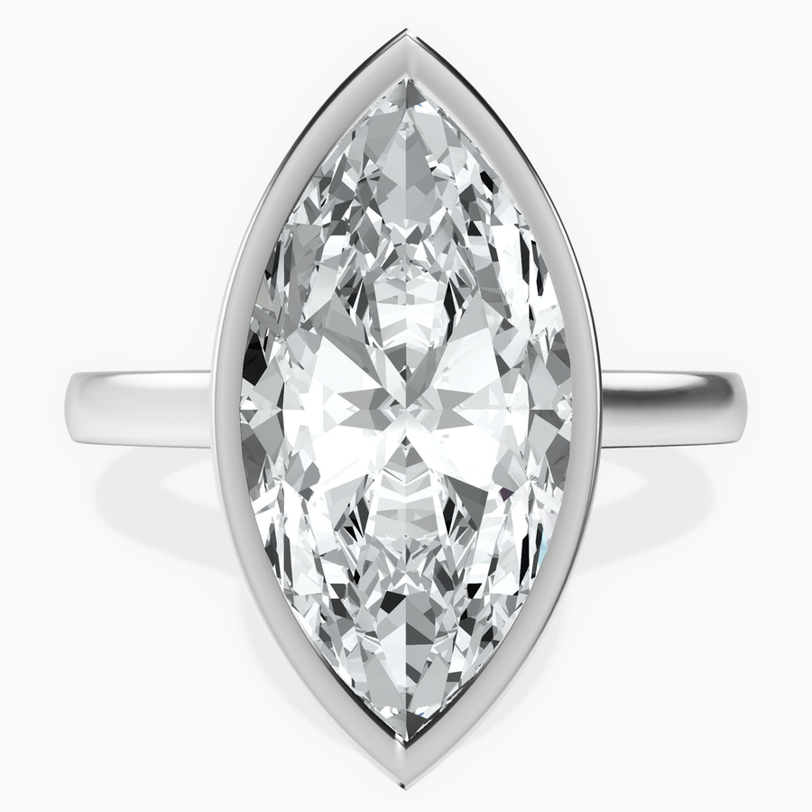 Platinum Bezel Set Solitaire Lab Diamond Ring front image