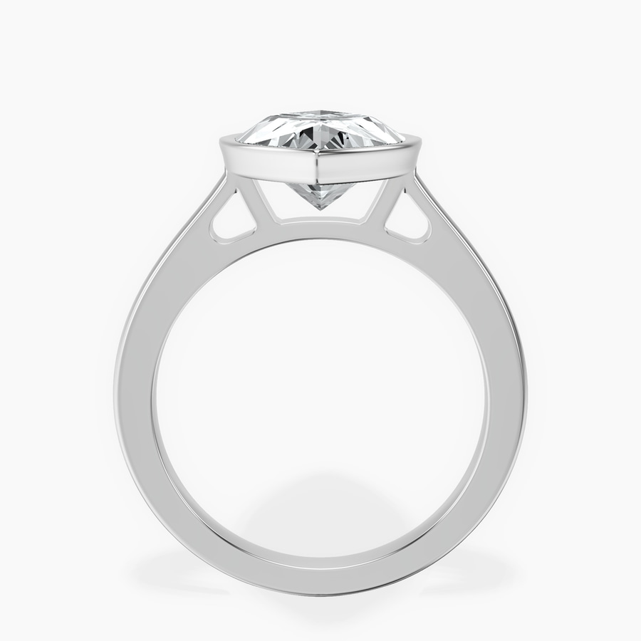 Platinum Bezel Set Solitaire Lab Diamond Ring side right image one
