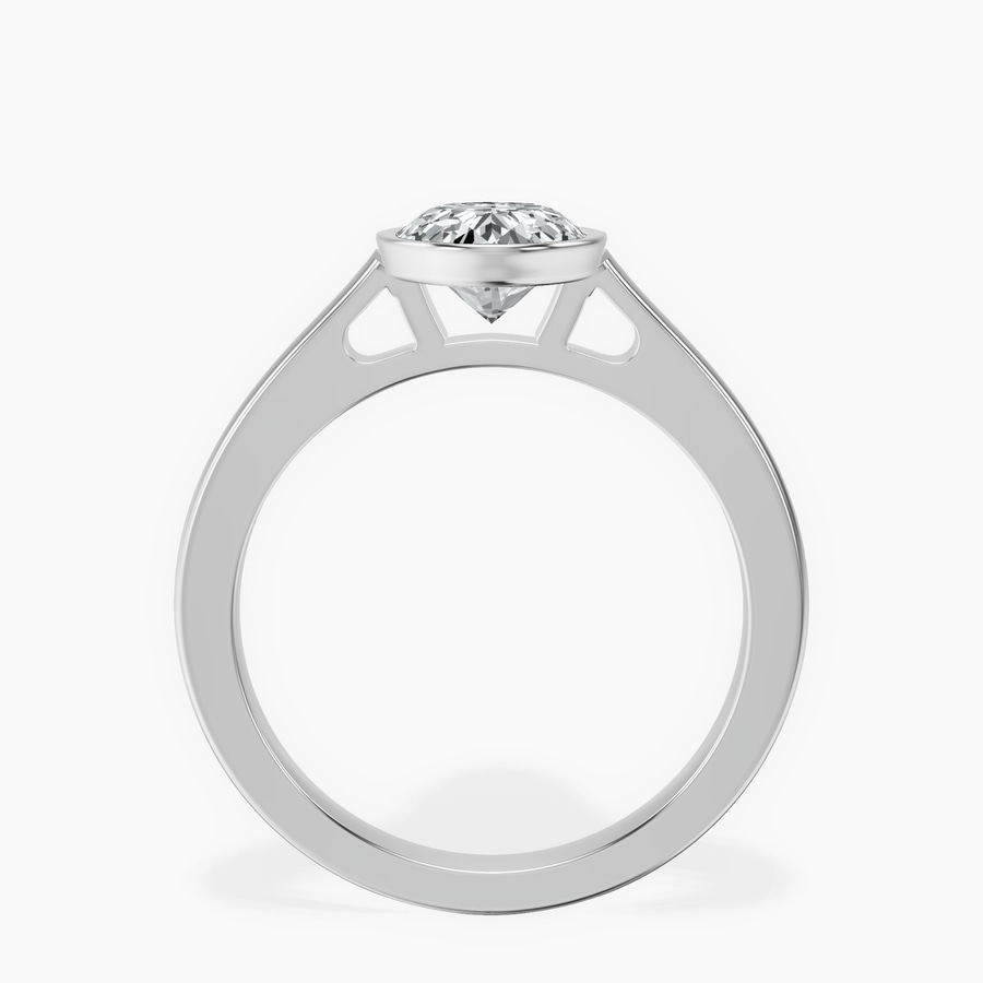 Platinum Bezel Set Solitaire Lab Diamond Ring side right image one