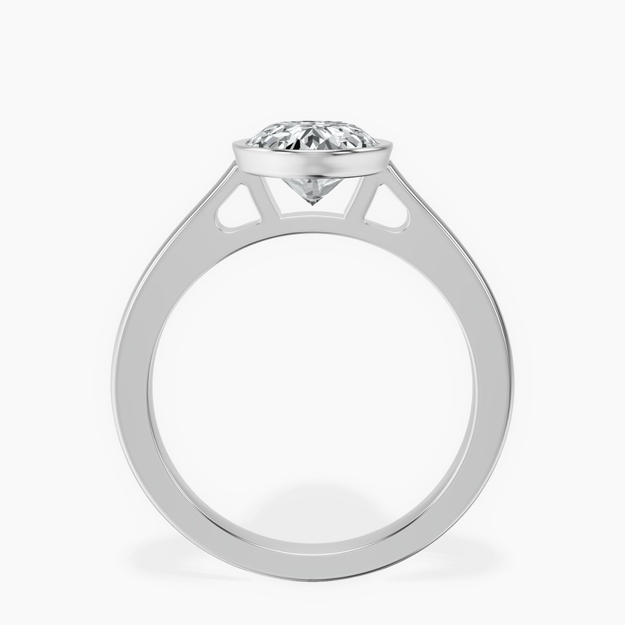 Platinum Bezel Set Solitaire Lab Diamond Ring side right image one