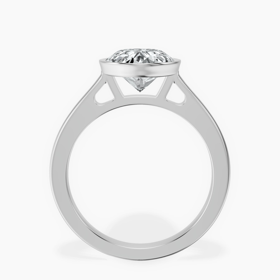 18kt White Gold Bezel Set Solitaire Lab Diamond Ring side right image one