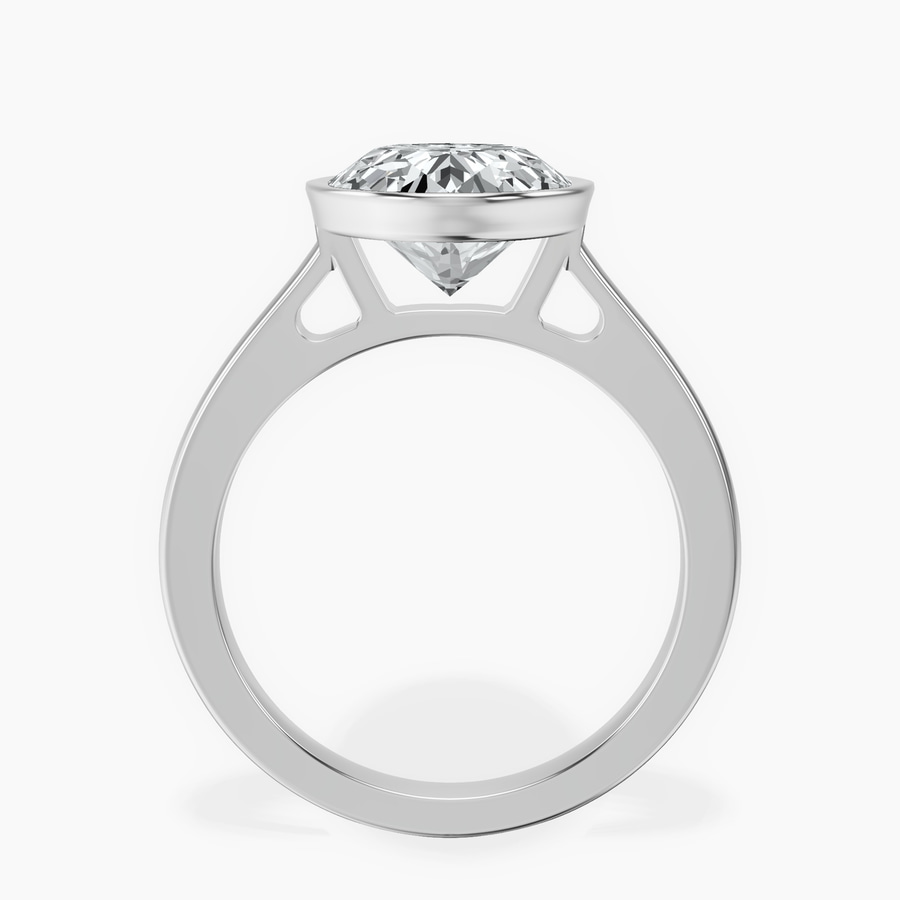 Platinum Bezel Set Solitaire Lab Diamond Ring side right image one