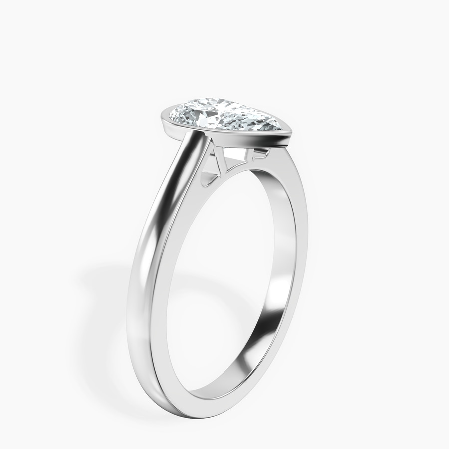 Platinum Bezel Set Solitaire Lab Diamond Ring standing product image one