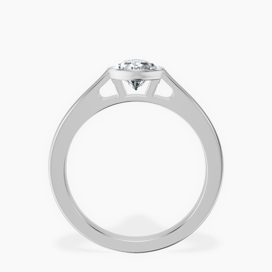 Platinum Bezel Set Solitaire Lab Diamond Ring side right image one