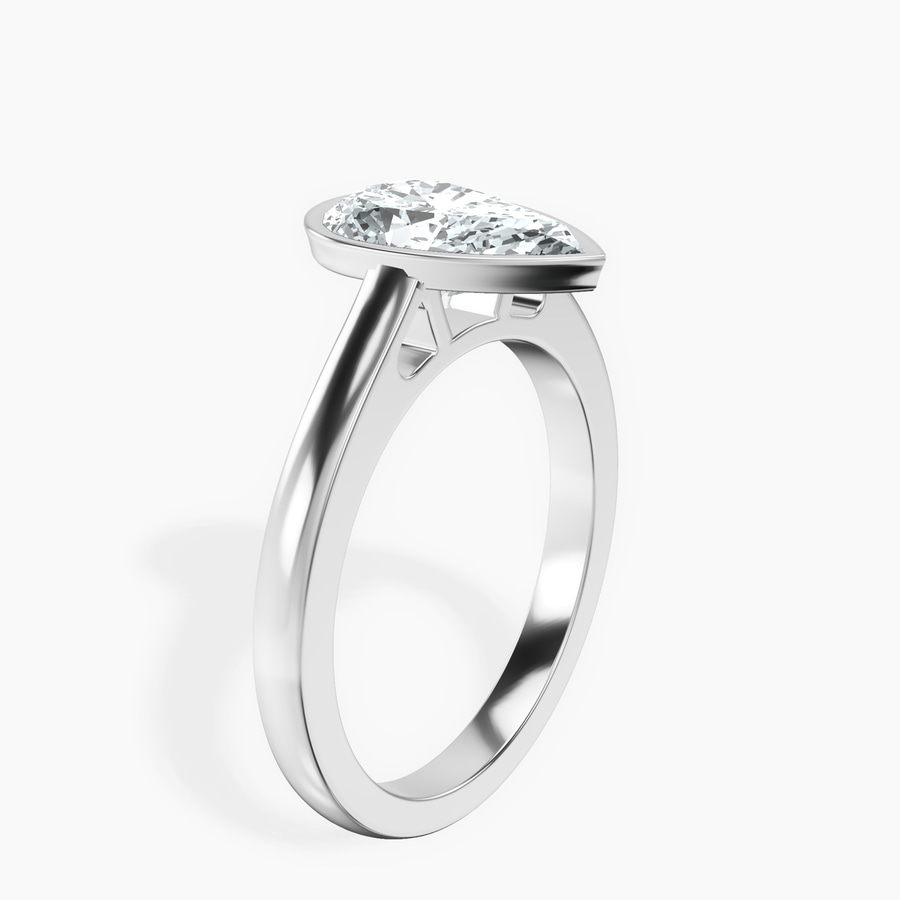 Platinum Bezel Set Solitaire Lab Diamond Ring standing product image one