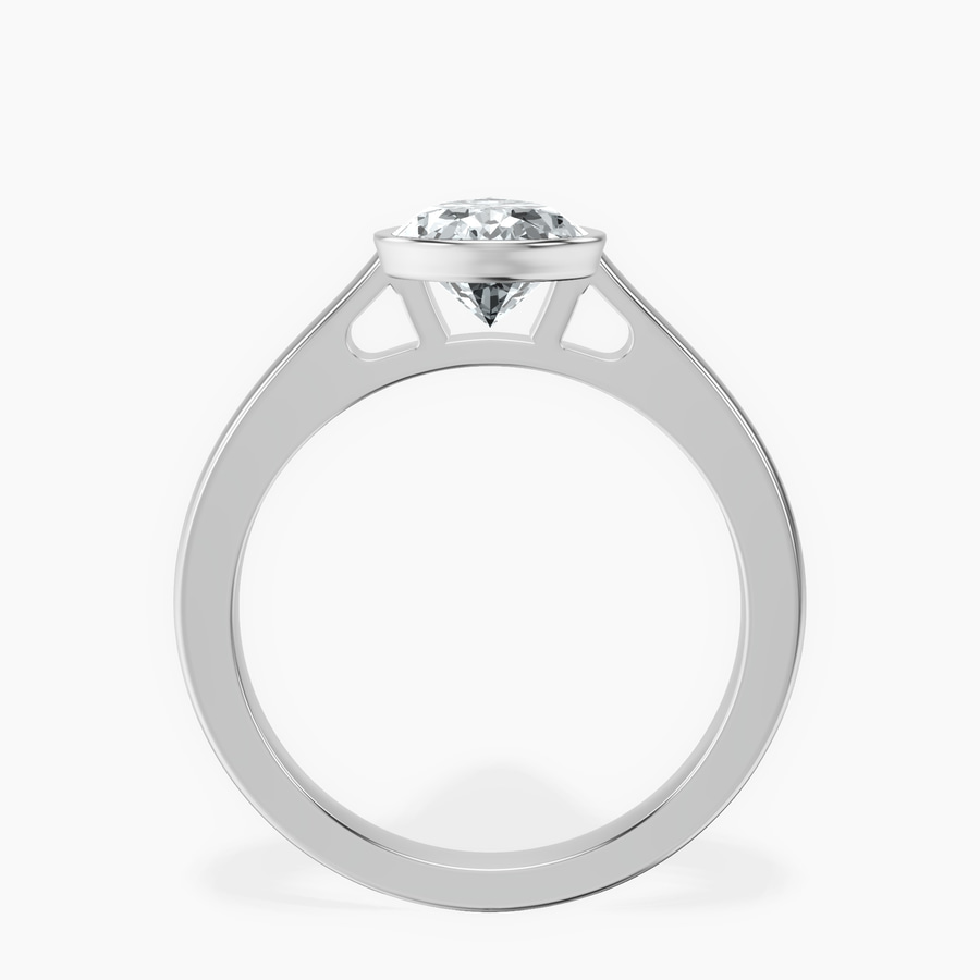 Platinum Bezel Set Solitaire Lab Diamond Ring side right image one