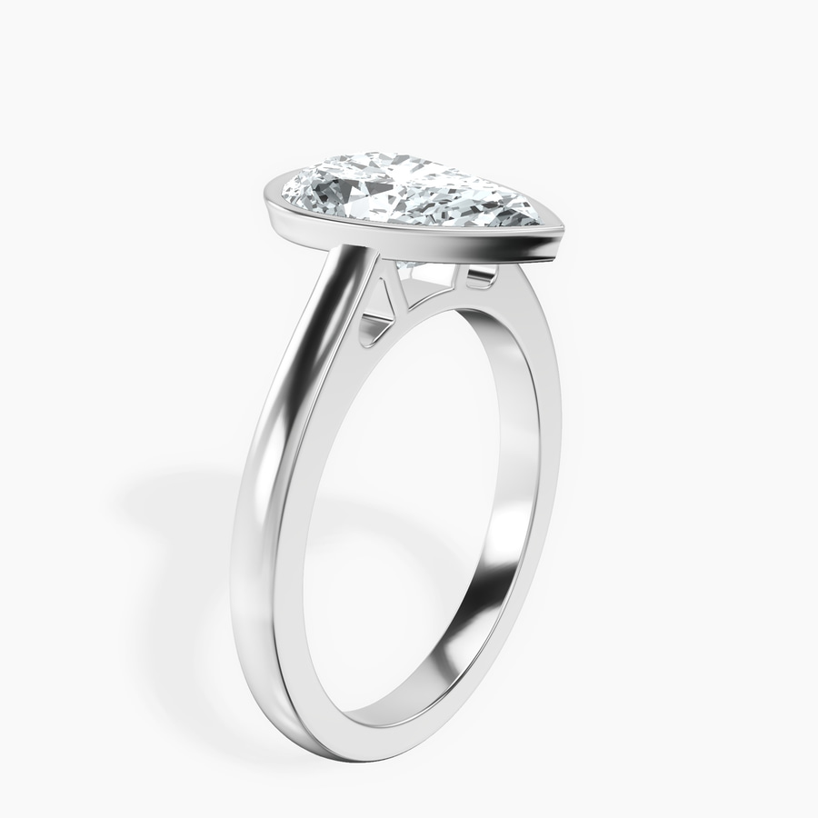 Platinum Bezel Set Solitaire Lab Diamond Ring standing product image one