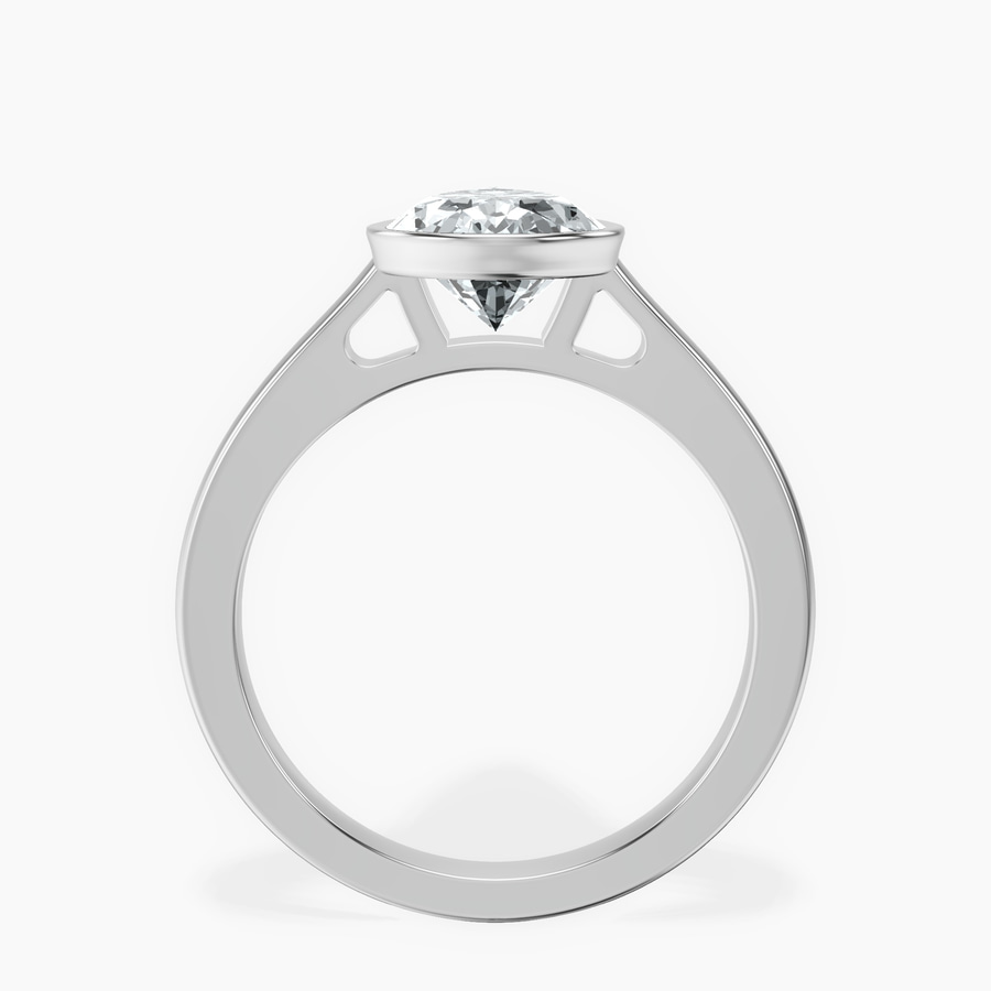 Platinum Bezel Set Solitaire Lab Diamond Ring side right image one