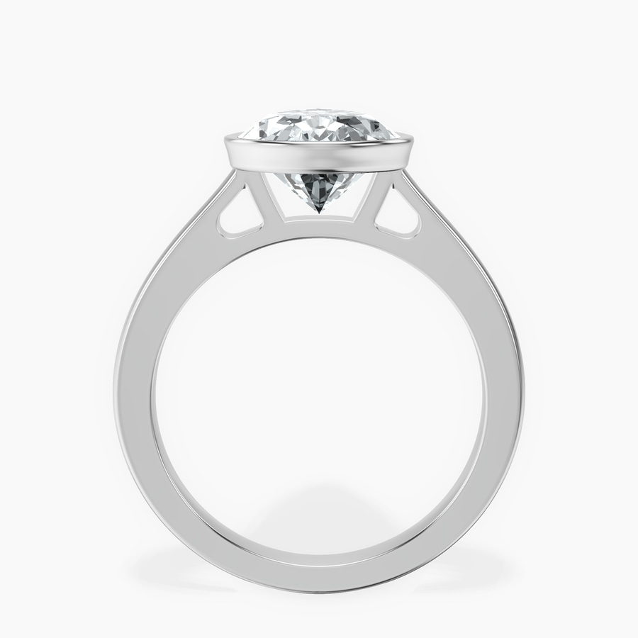 Platinum Bezel Set Solitaire Lab Diamond Ring side right image one
