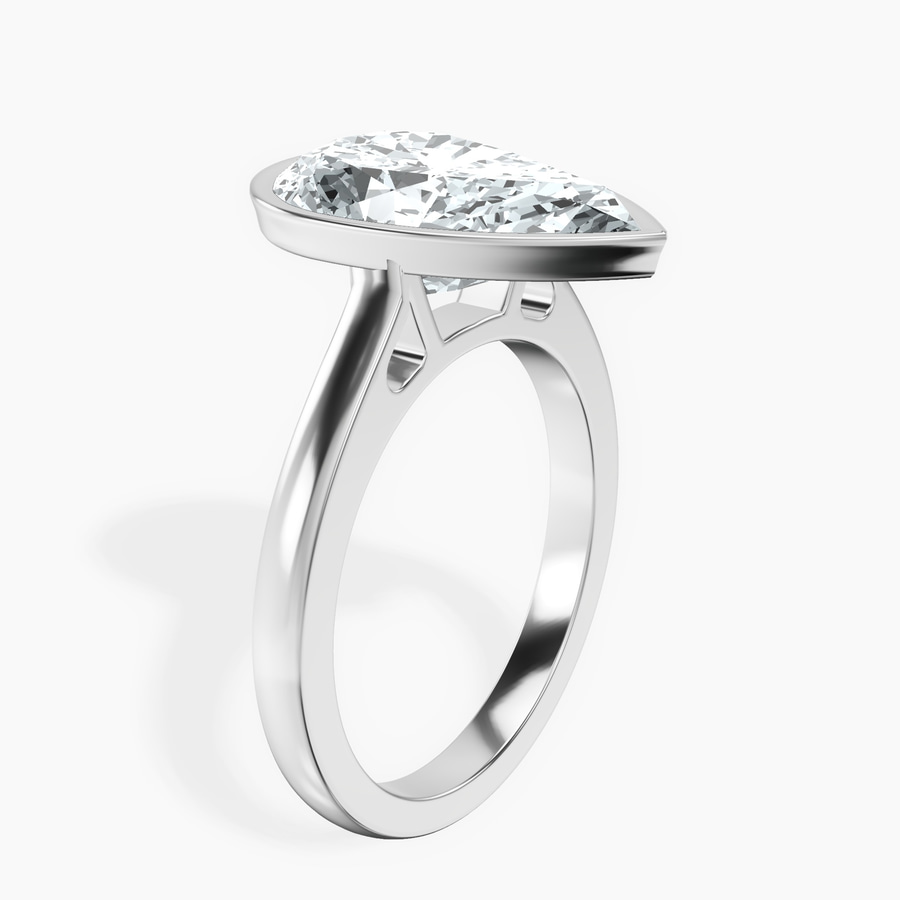 Platinum Bezel Set Solitaire Lab Diamond Ring standing product image one