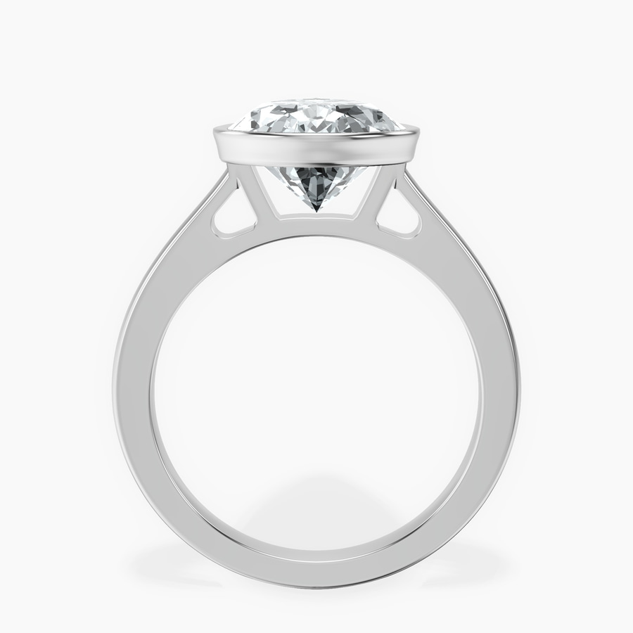 Platinum Bezel Set Solitaire Lab Diamond Ring side right image one
