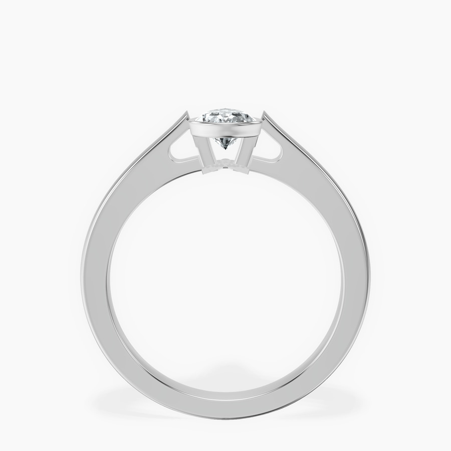 Platinum Bezel Set Solitaire Lab Diamond Ring side right image one