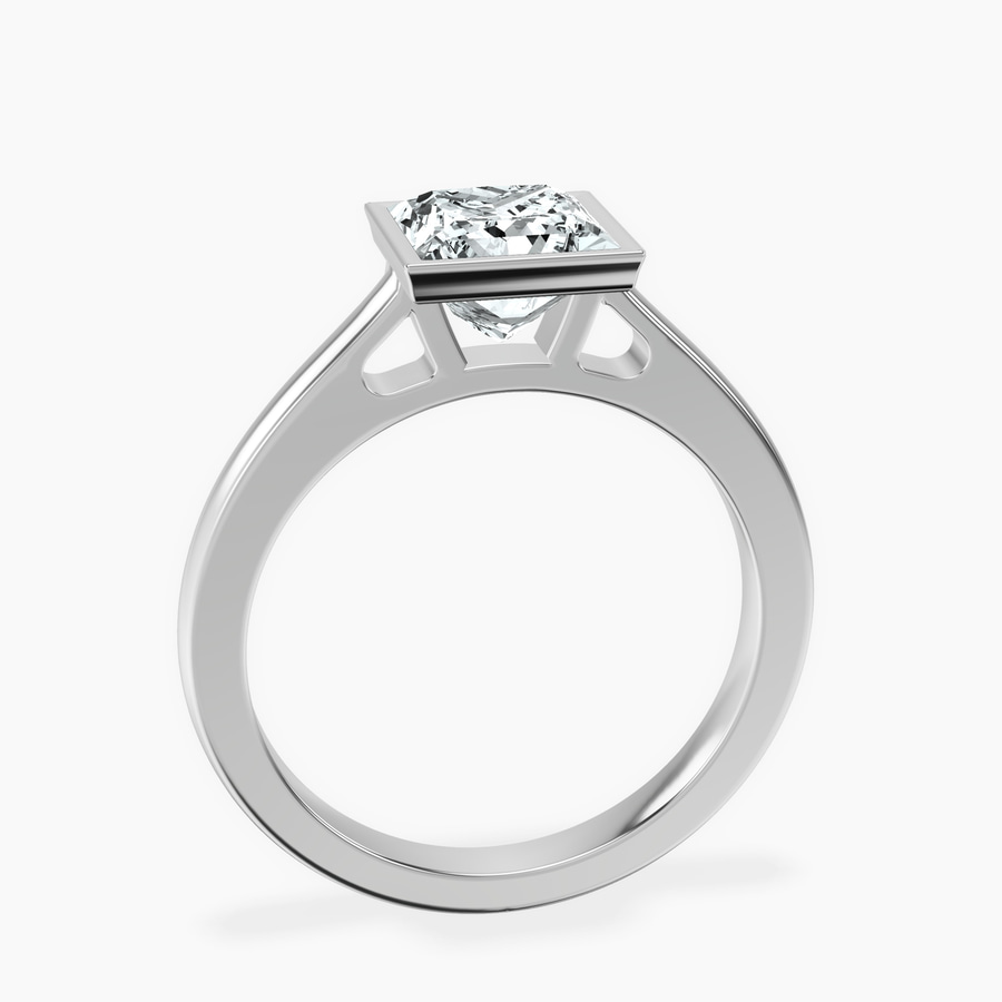 Platinum Bezel Set Solitaire Lab Diamond Ring side right image one