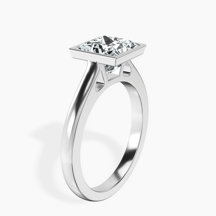 Platinum Bezel Set Solitaire Lab Diamond Ring standing product image one