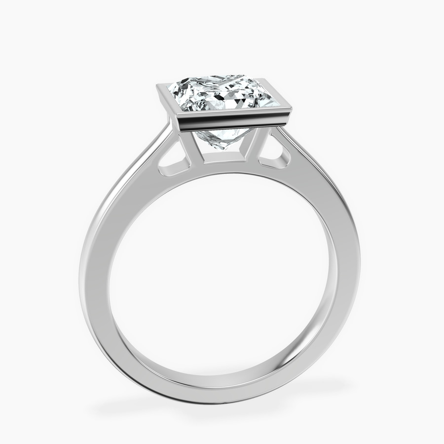 Platinum Bezel Set Solitaire Lab Diamond Ring side right image one