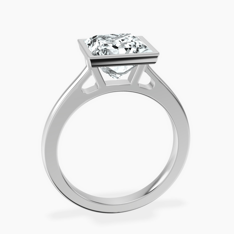 Platinum Bezel Set Solitaire Lab Diamond Ring side right image one