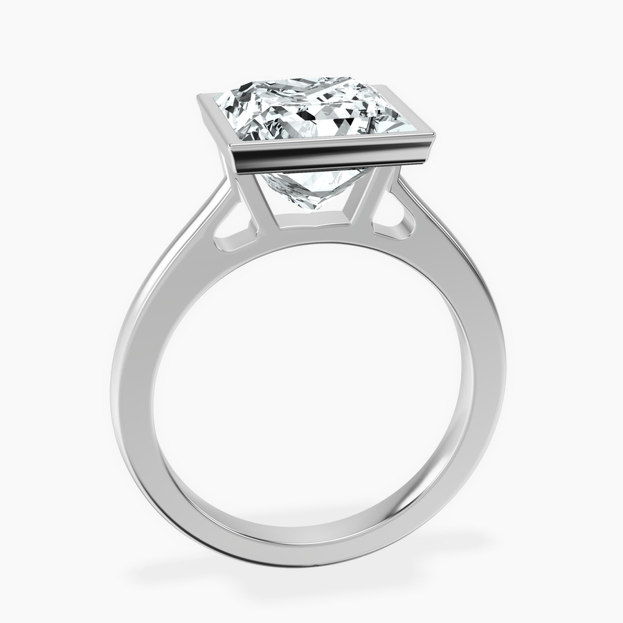 Platinum Bezel Set Solitaire Lab Diamond Ring side right image one