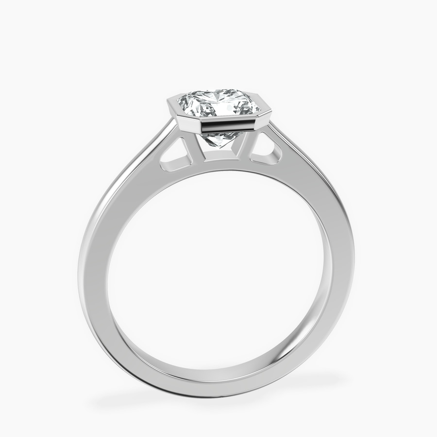 Platinum Bezel Set Solitaire Lab Diamond Ring side right image one