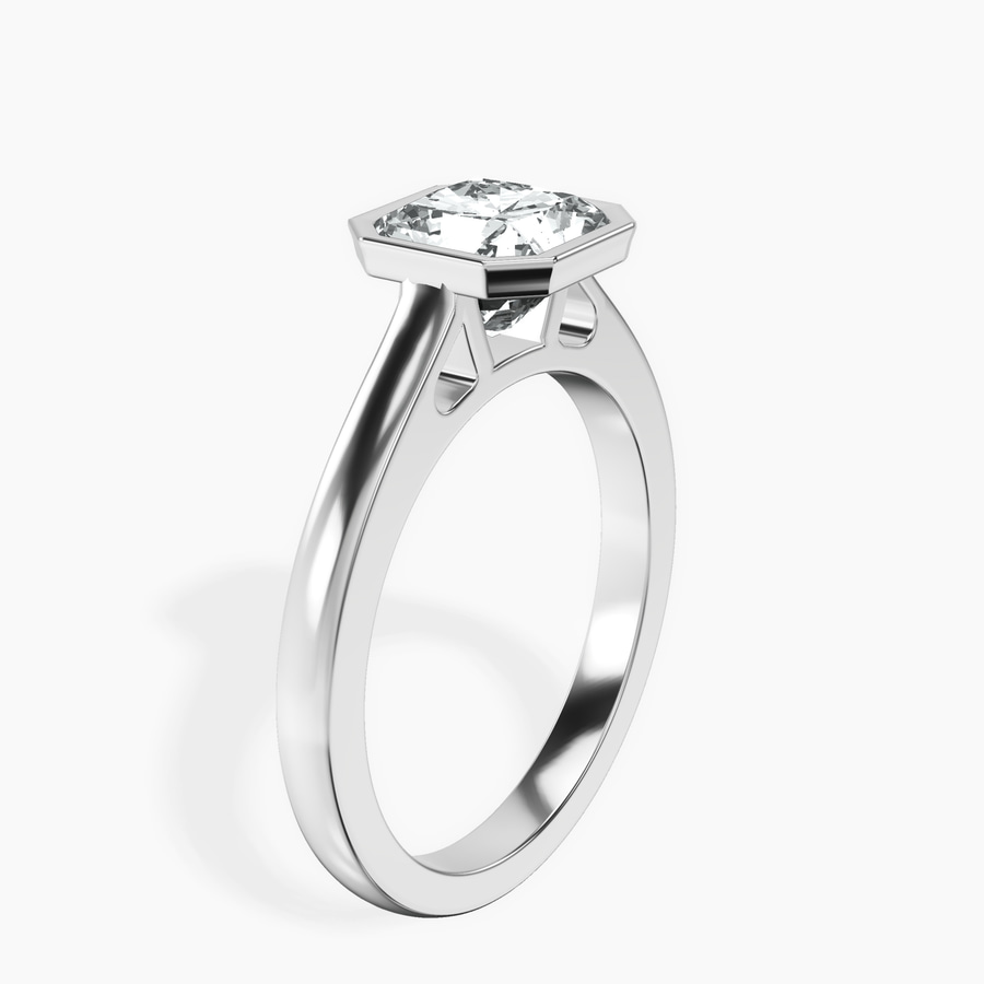 Platinum Bezel Set Solitaire Lab Diamond Ring standing product image one