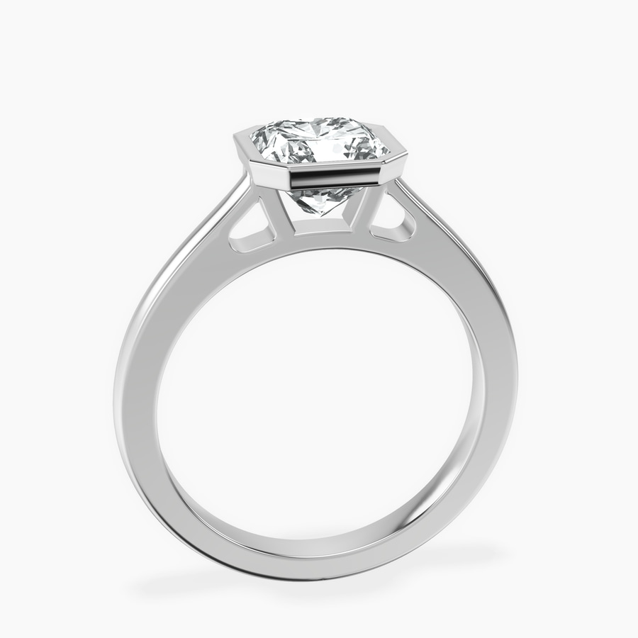 Platinum Bezel Set Solitaire Lab Diamond Ring side right image one