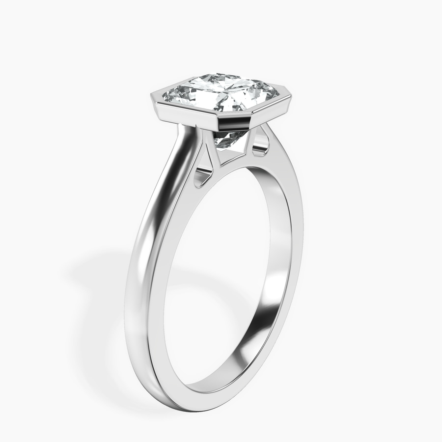 Platinum Bezel Set Solitaire Lab Diamond Ring standing product image one