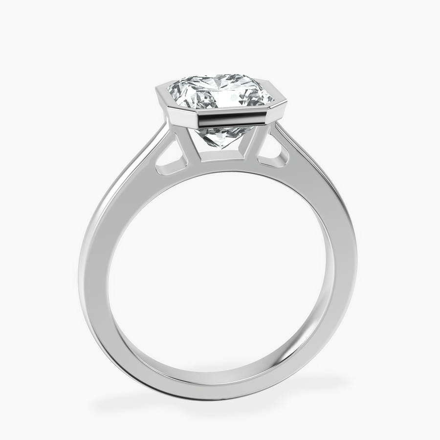 Platinum Bezel Set Solitaire Lab Diamond Ring side right image one