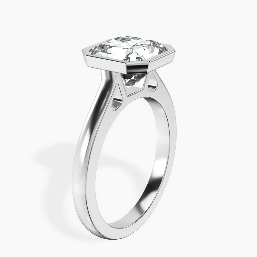 Platinum Bezel Set Solitaire Lab Diamond Ring standing product image one