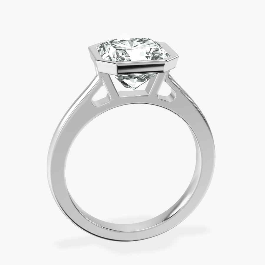 Platinum Bezel Set Solitaire Lab Diamond Ring side right image one