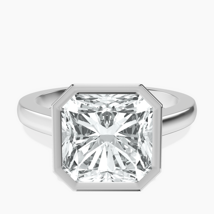 Platinum Bezel Set Solitaire Lab Diamond Ring front image