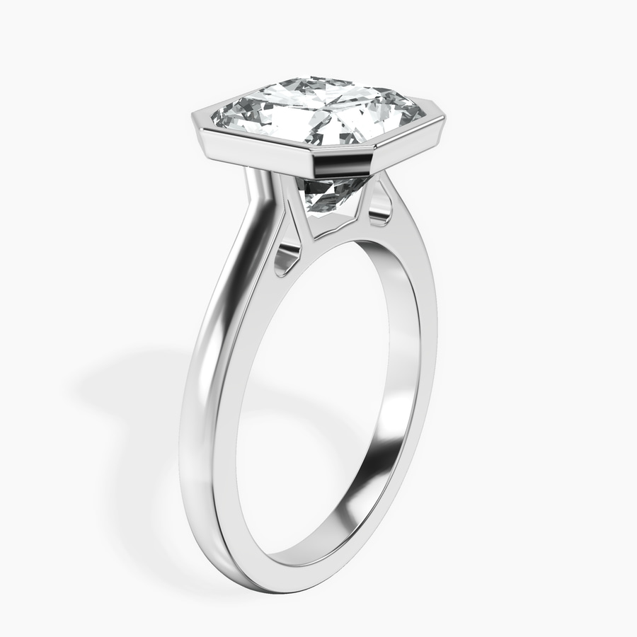 Platinum Bezel Set Solitaire Lab Diamond Ring standing product image one