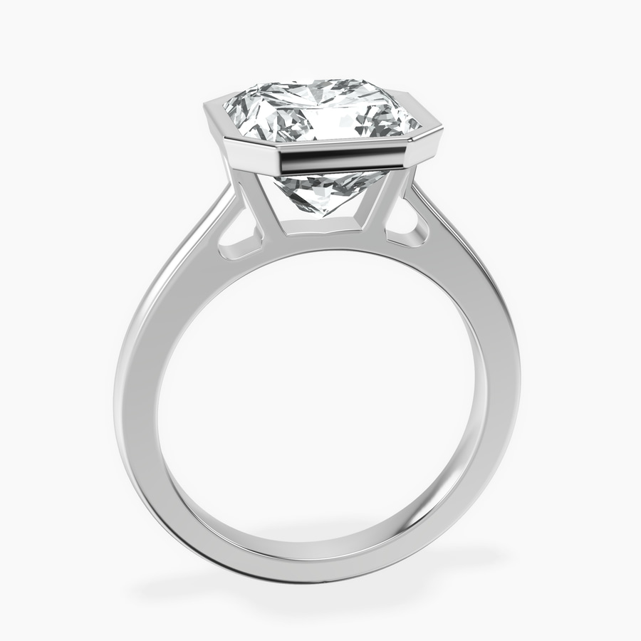 Platinum Bezel Set Solitaire Lab Diamond Ring side right image one