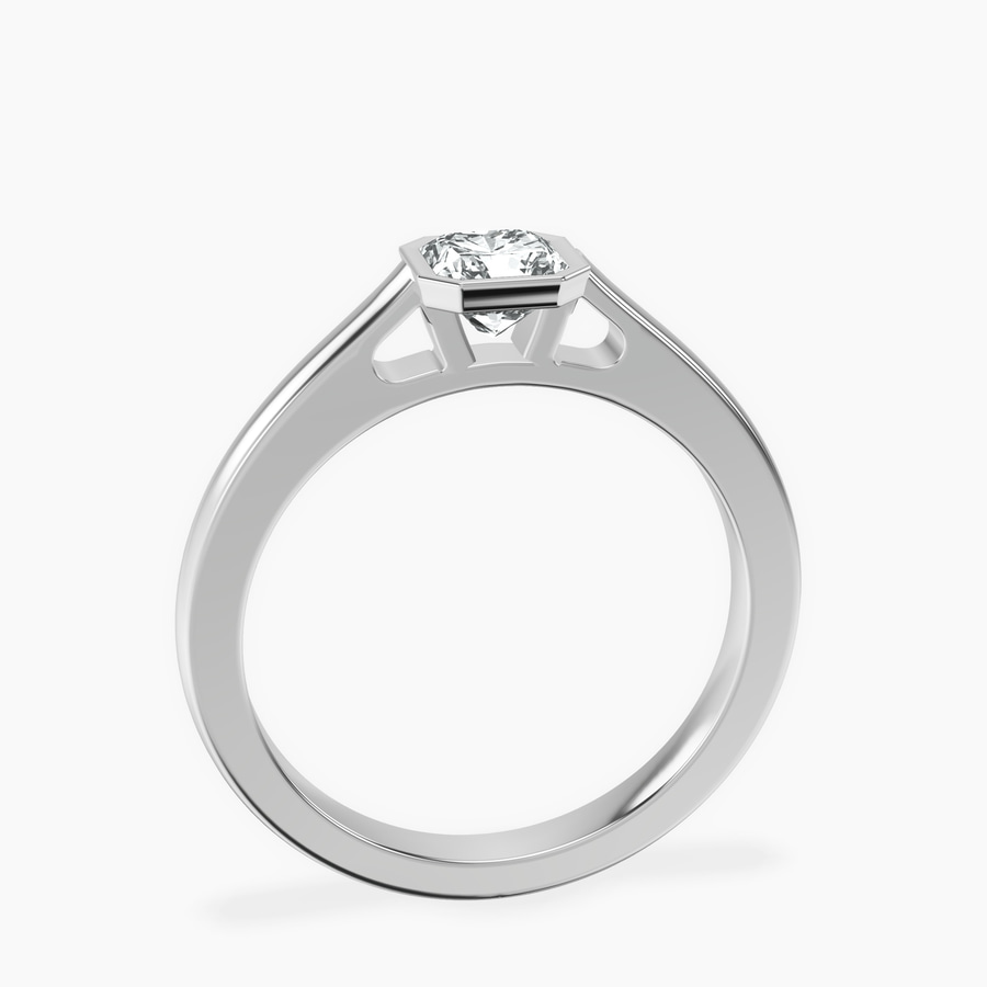 Platinum Bezel Set Solitaire Lab Diamond Ring side right image one