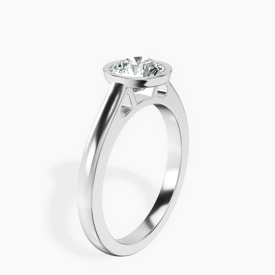 Platinum Bezel Set Solitaire Lab Diamond Ring standing product image one