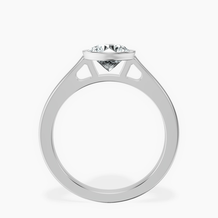 Platinum Bezel Set Solitaire Lab Diamond Ring side right image one