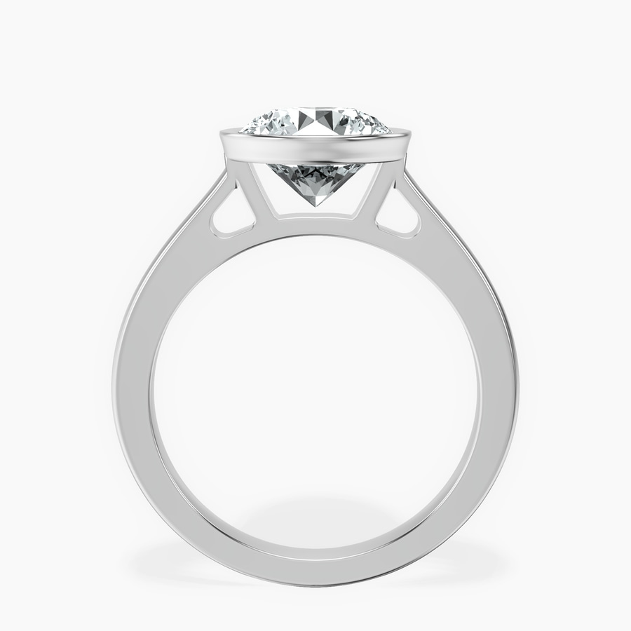 Platinum Bezel Set Solitaire Lab Diamond Ring side right image one